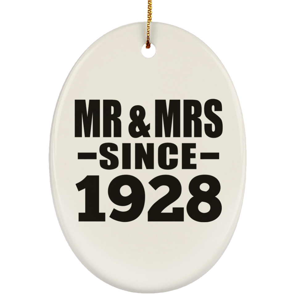 96th Anniversary Mr & Mrs Since 1928 - Oval Ornament