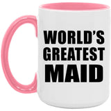 World's Greatest Maid - 15oz Accent Mug Pink