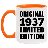 87th Birthday Original 1937 Limited Edition - 11oz Accent Mug Orange