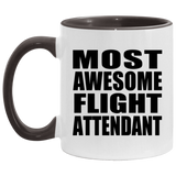 Most Awesome Flight Attendant - 11oz Accent Mug Black