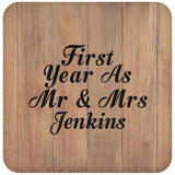 First Year As Mr & Mrs Jenkins - Drink Coaster C