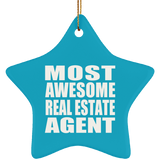 Most Awesome Real Estate Agent - Star Ornament