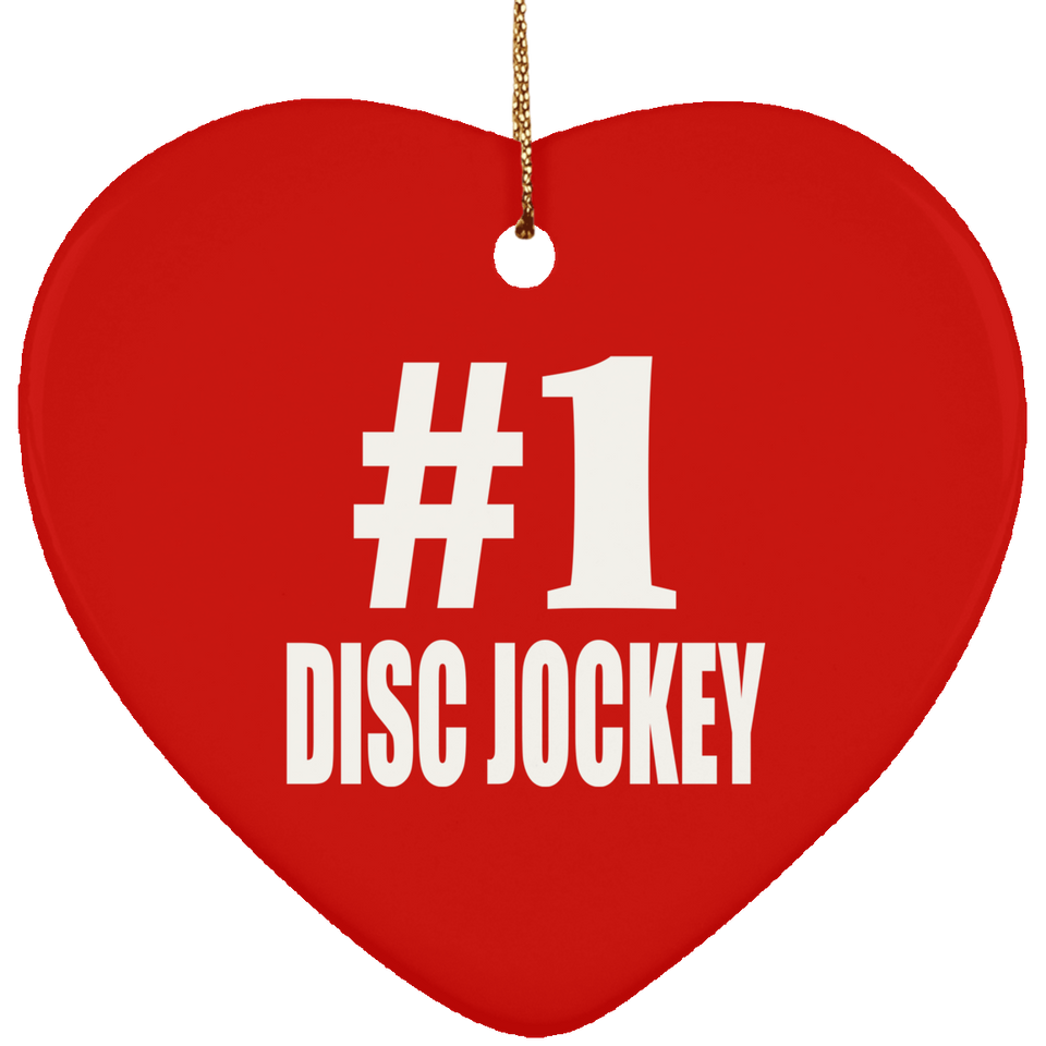 Number One #1 Disc Jockey - Heart Ornament