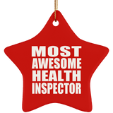 Most Awesome Health Inspector - Star Ornament