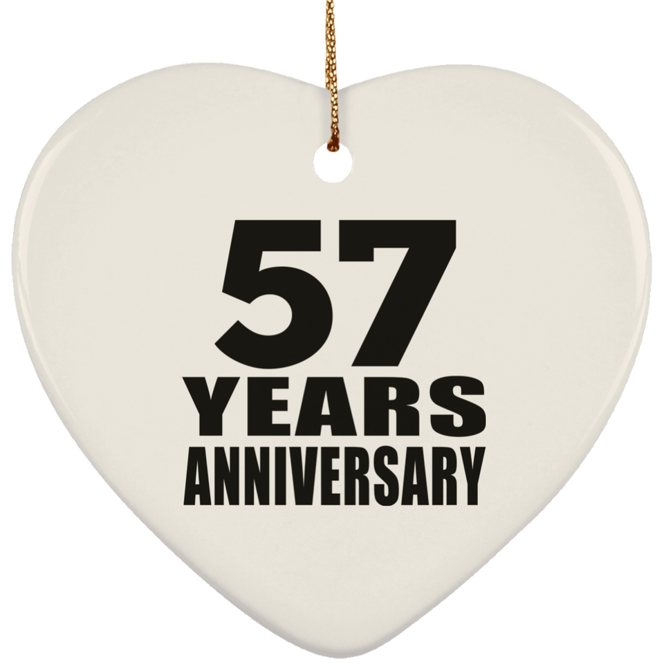 57th Anniversary 57 Years - Heart Ornament
