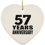 57th Anniversary 57 Years - Heart Ornament