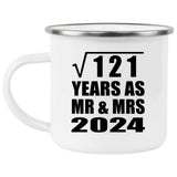 11th Anniversary Square Root of 121 Years As Mr & Mrs 2024 - 12oz Camping Mug