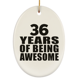 36th Birthday 36 Years Of Being Awesome - Oval Ornament