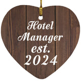 Hotel Manager Established Est. 2024 - Heart Ornament D