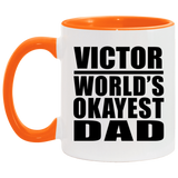 Victor World's Okayest Dad - 11oz Accent Mug Orange