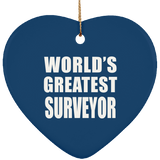 World's Greatest Surveyor - Heart Ornament