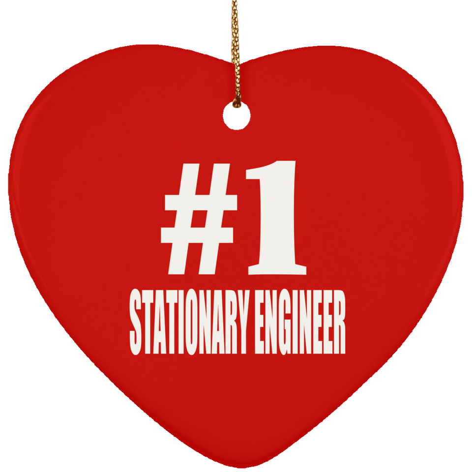 Number One #1 Stationary Engineer - Heart Ornament