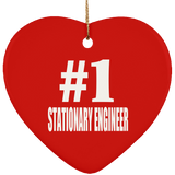 Number One #1 Stationary Engineer - Heart Ornament