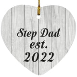 Step Dad Established Est. 2022 - Heart Ornament F