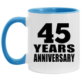 45th Anniversary 45 Years - 11oz Accent Mug Blue