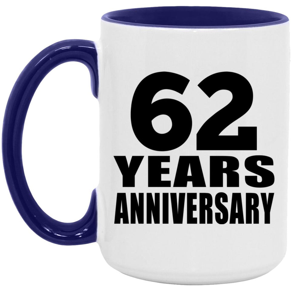 62nd Anniversary 62 Years Anniversary - 15oz Accent Mug Purple