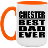 Chester Best Dad Ever - 15oz Accent Mug Orange