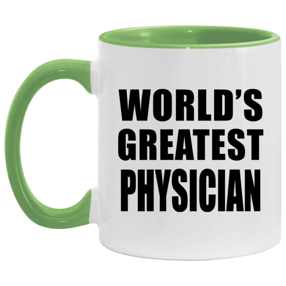 World's Greatest Physician - 11oz Accent Mug Green