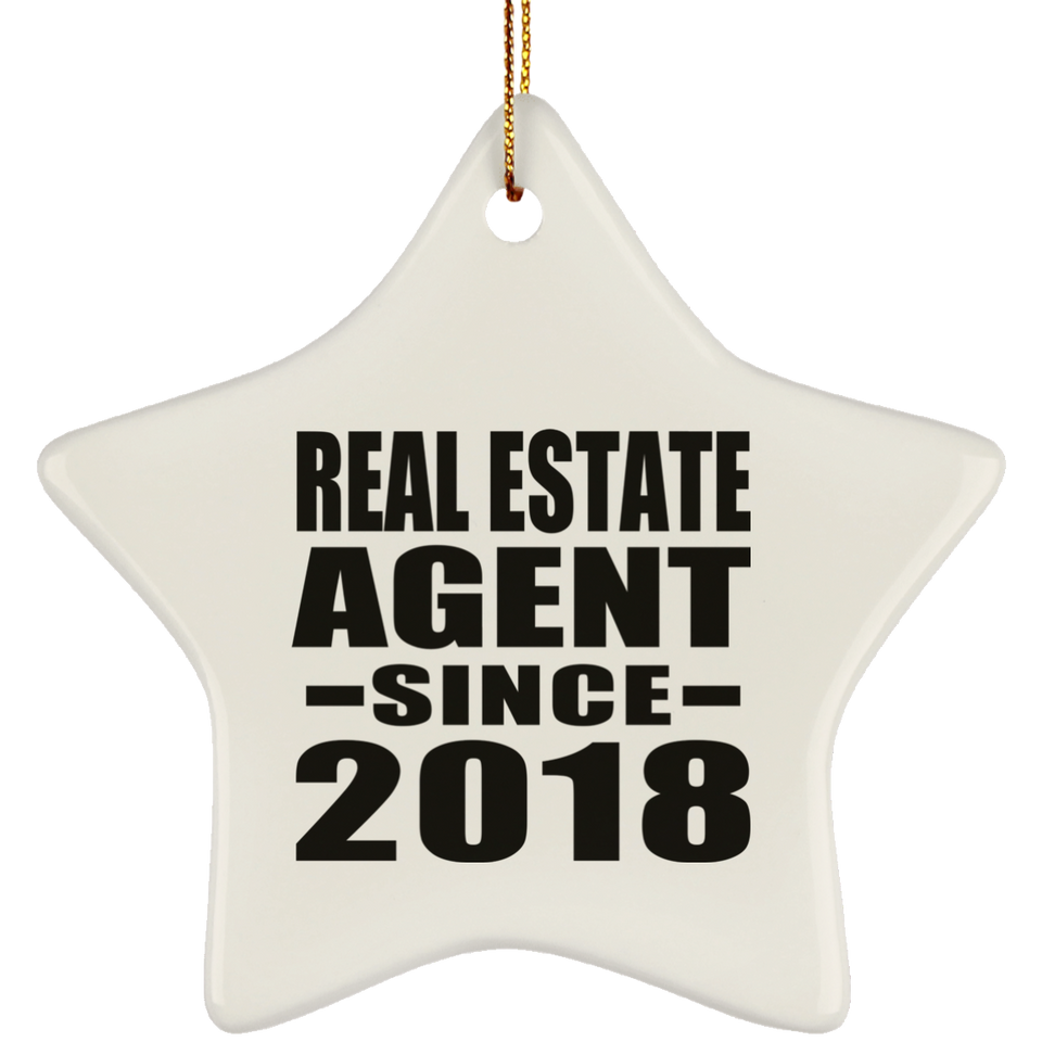 Real Estate Agent Since 2018 - Star Ornament