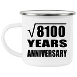90th Anniversary Square Root of 8100 Years Anniversary - 12oz Camping Mug