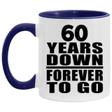 60th Anniversary 60 Years Down Forever to Go - 11oz Accent Mug Purple
