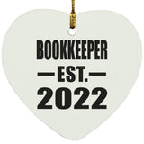 Bookkeeper Established EST. 2022 - Heart Ornament