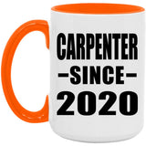 Carpenter Since 2020 - 15oz Accent Mug Orange