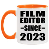 Film Editor Since 2023 - 11oz Accent Mug Orange