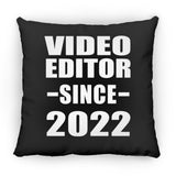 Video Editor Since 2022 - Throw Pillow Black