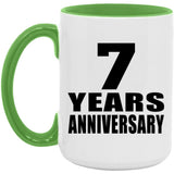 7th Anniversary 7 Years Anniversary - 15oz Accent Mug Green