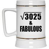 55th Birthday Square Root of 3025 & Fabulous - Beer Stein