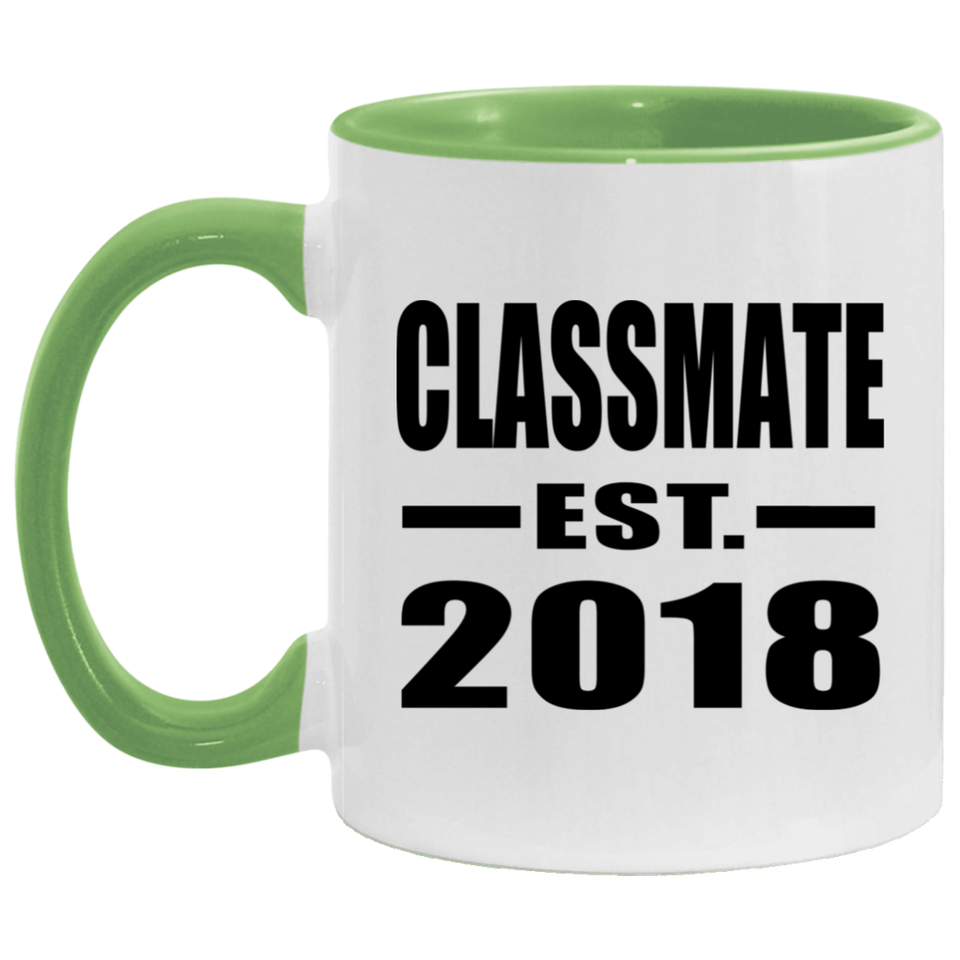Classmate Est. 2018 - 11oz Accent Mug Green