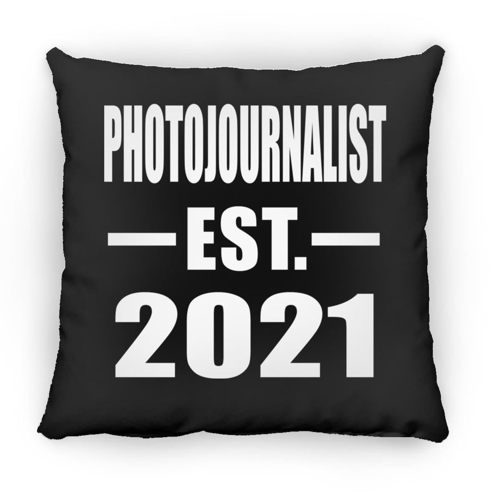 Photojournalist Established EST. 2021 - Throw Pillow Black