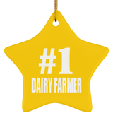 Number One #1 Dairy Farmer - Star Ornament