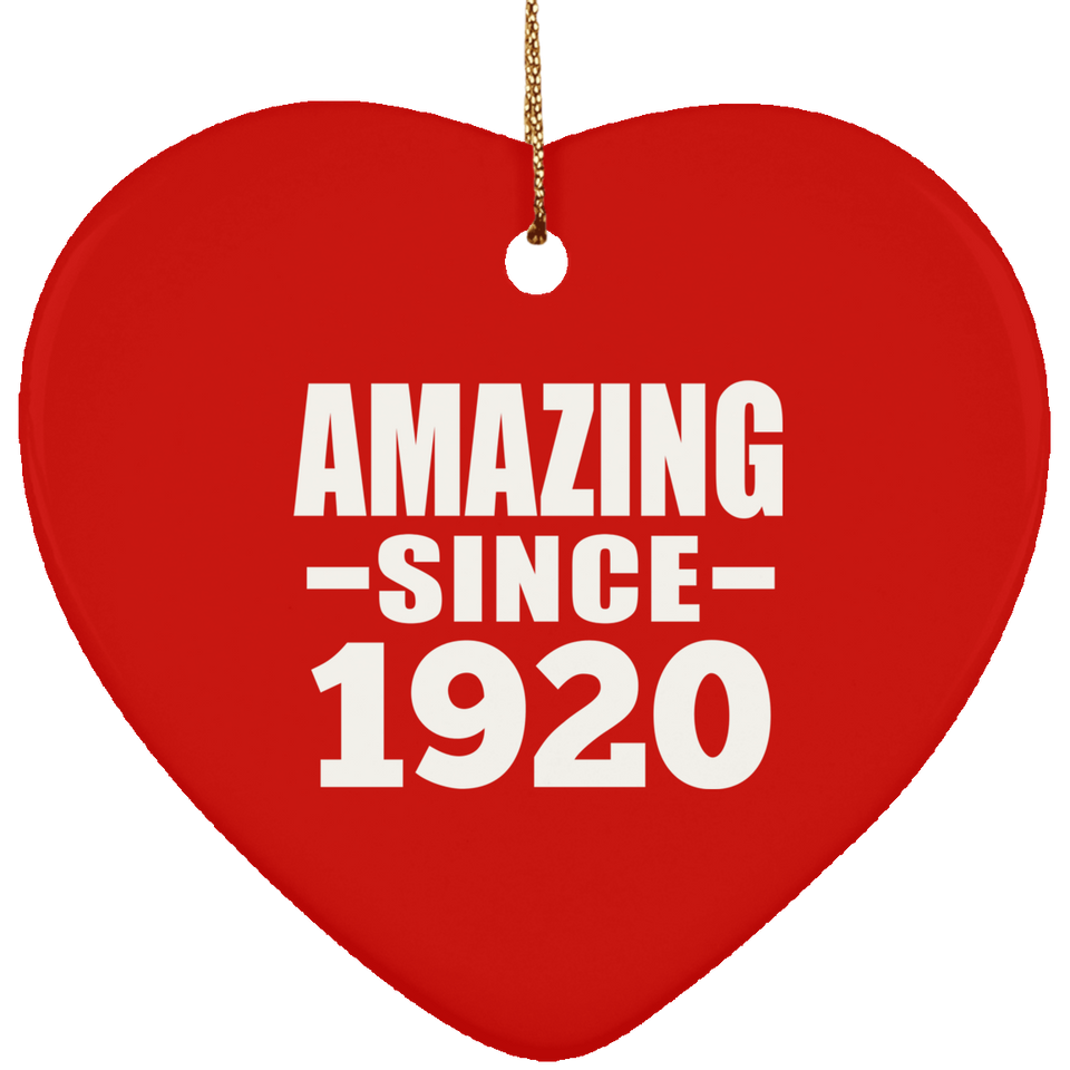 104th Birthday Amazing Since 1920 - Heart Ornament