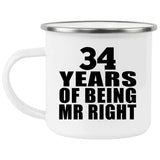 34th Anniversary 34 Years Of Being Mr Right - 12oz Camping Mug