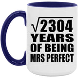 48th Anniversary Square Root of 2304 Years of Mrs Perfect - 15oz Accent Mug Purple