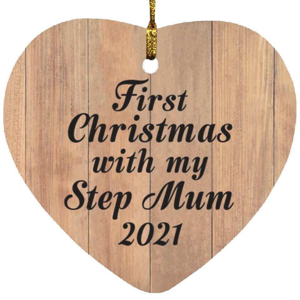 First Christmas With My Step Mum 2021 - Heart Ornament C