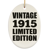 109th Birthday Vintage 1915 Limited Edition - Oval Ornament
