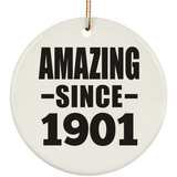 123rd Birthday Amazing Since 1901 - Circle Ornament