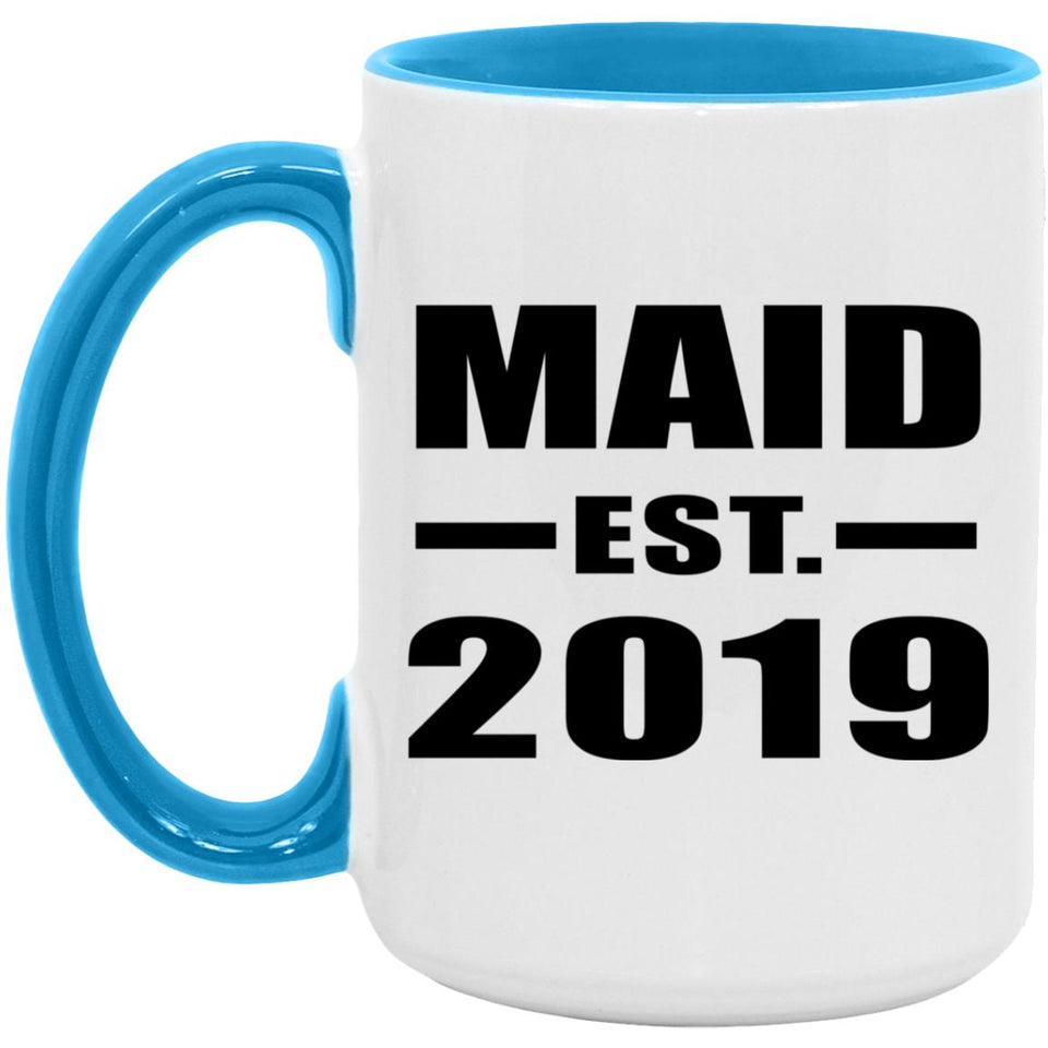 Maid Established EST. 2019 - 15oz Accent Mug Blue