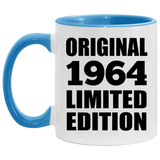 60th Birthday Original 1964 Limited Edition - 11oz Accent Mug Blue