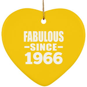 58th Birthday Fabulous Since 1966 - Heart Ornament