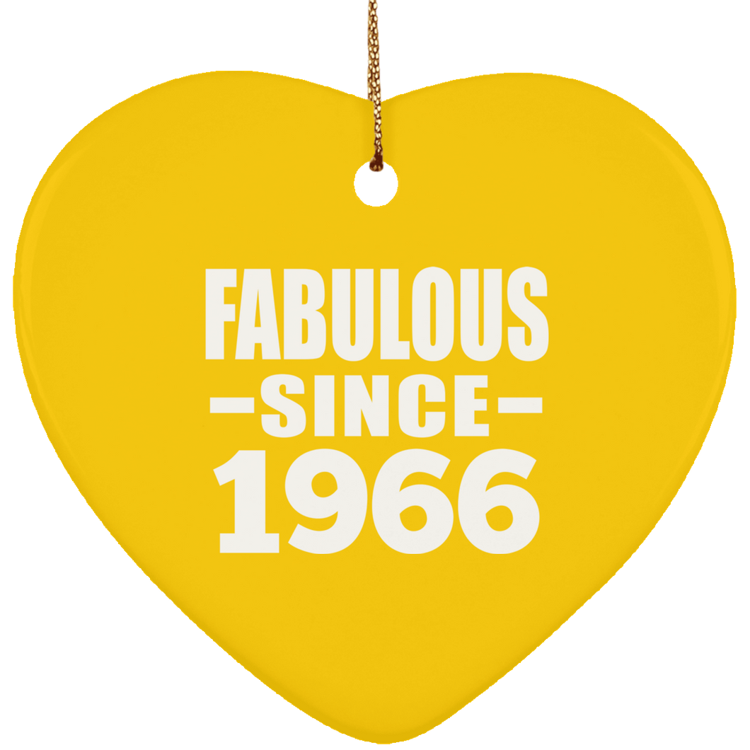 58th Birthday Fabulous Since 1966 - Heart Ornament