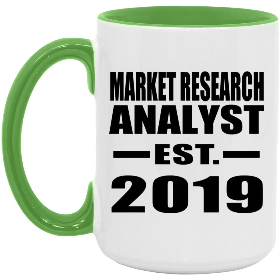Market Research Analyst Established EST. 2019 - 15oz Accent Mug Green