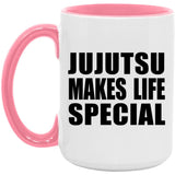 Jujutsu Makes Life Special - 15oz Accent Mug Pink