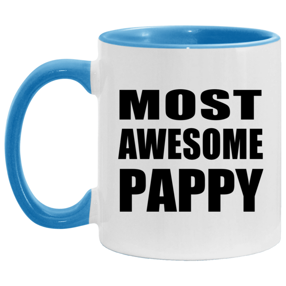 Most Awesome Pappy - 11oz Accent Mug Blue