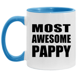 Most Awesome Pappy - 11oz Accent Mug Blue