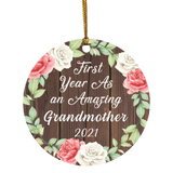First Year As An Amazing Grandmother 2021 - Circle Ornament A