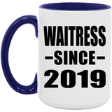 Waitress Since 2019 - 15oz Accent Mug Purple